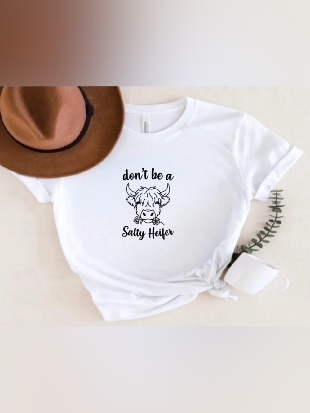 Don’t Be a Salty Heifer Shirt Funny Cow Graphic Tee Western Top
